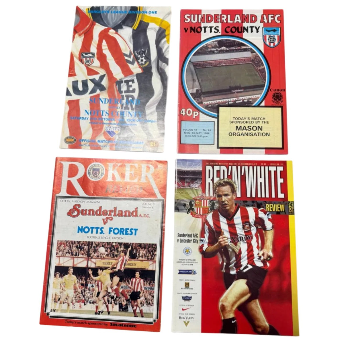 Selection of retro Sunderland AFC matchday programmes