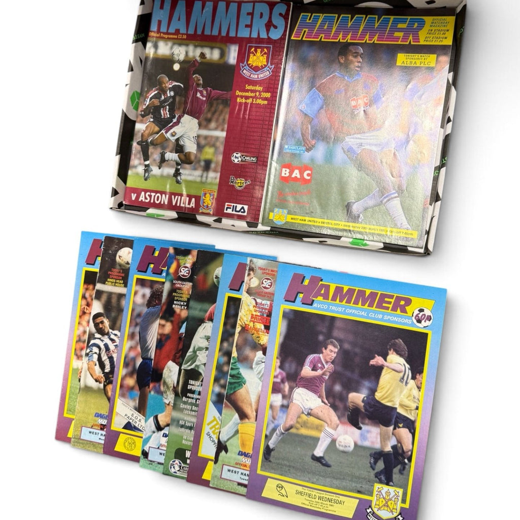 West Ham Retro Programmes Mystery Gift Box (10 Pack) contents