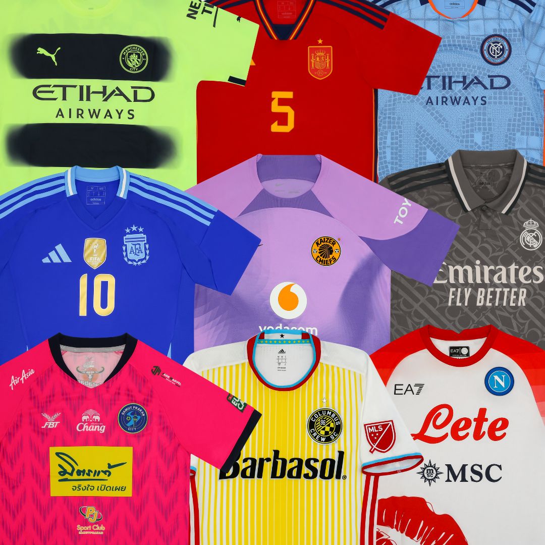 Football shirts collage