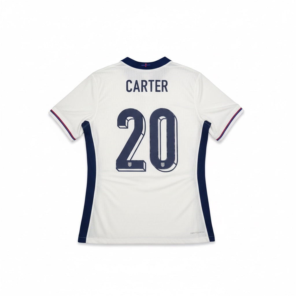 England Women 2023-24 Home Football Shirt - CARTER 20 - S (UNISEX)
