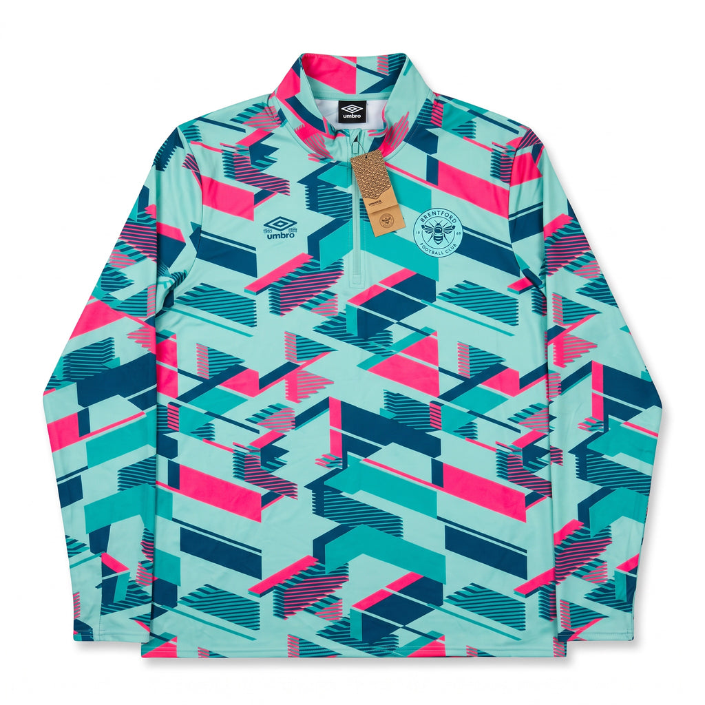 Brentford 2023/24 Aqua Mid Layer 1/4 Zip Top