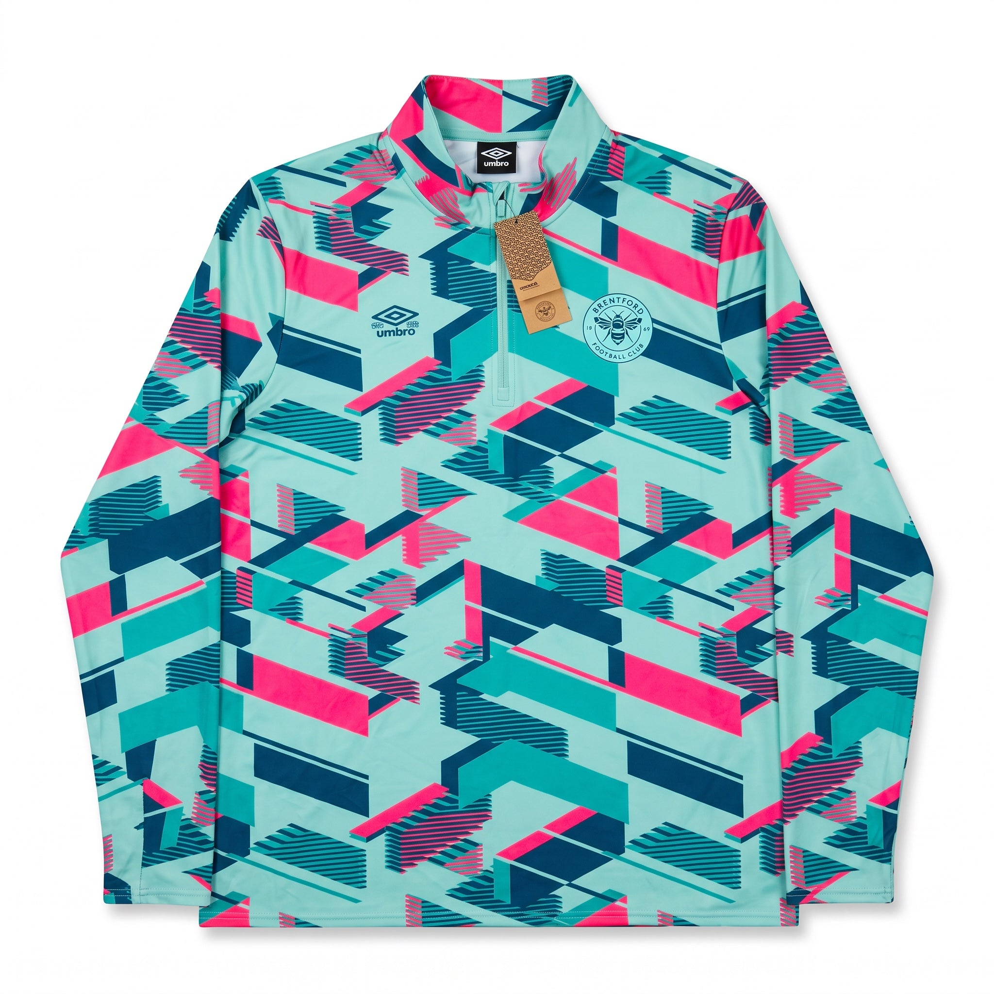 Brentford 2023/24 Aqua Mid Layer 1/4 Zip Top