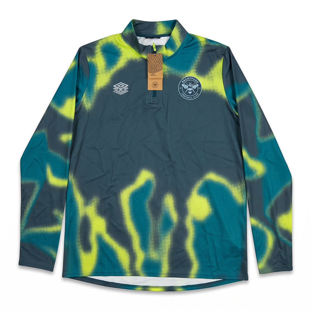 Brentford 2024/25 Umbro Deep Lagoon Layer 1/4 Zip Top
