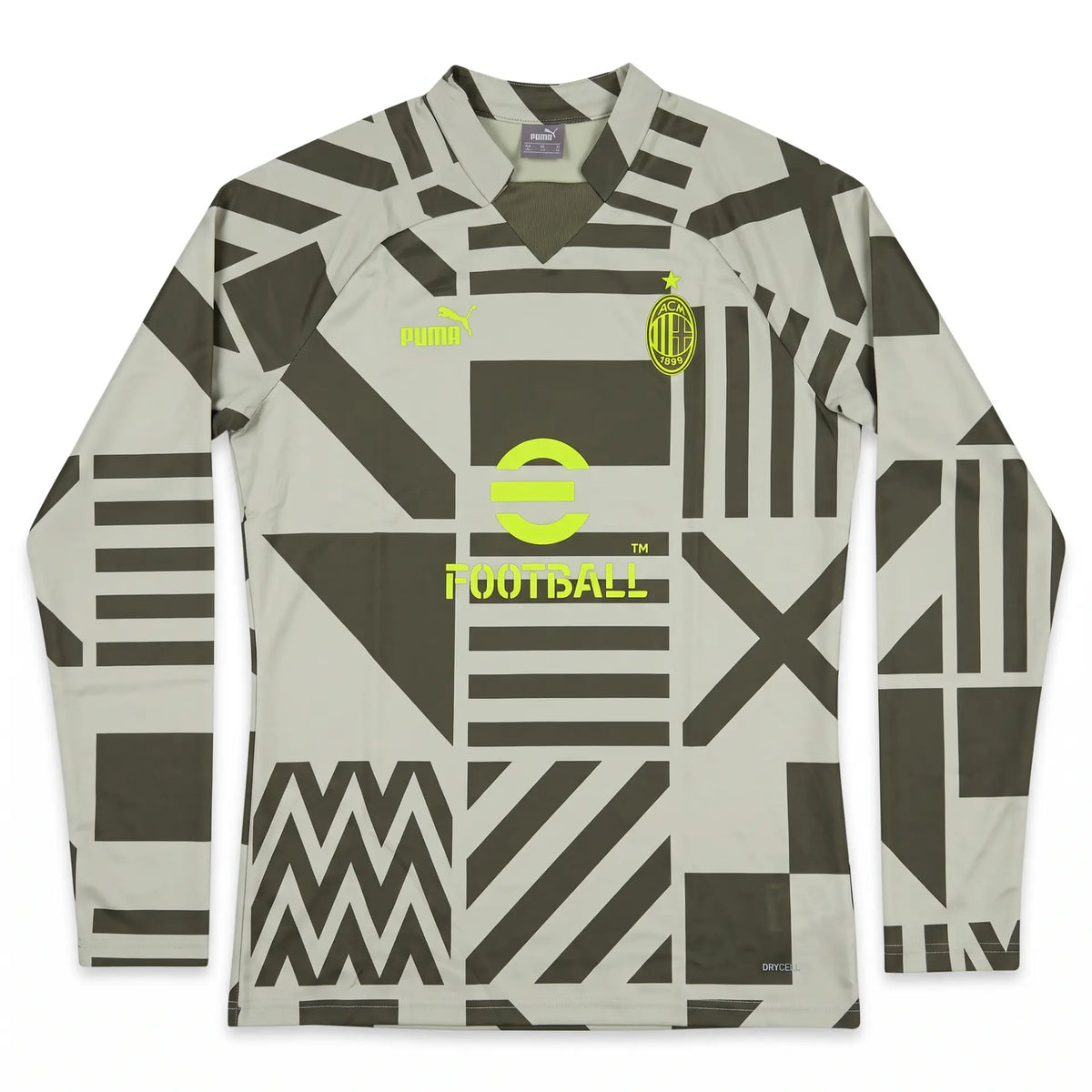 AC Milan 2022/23 LS Green Moss Pre-Match Sweat Top front