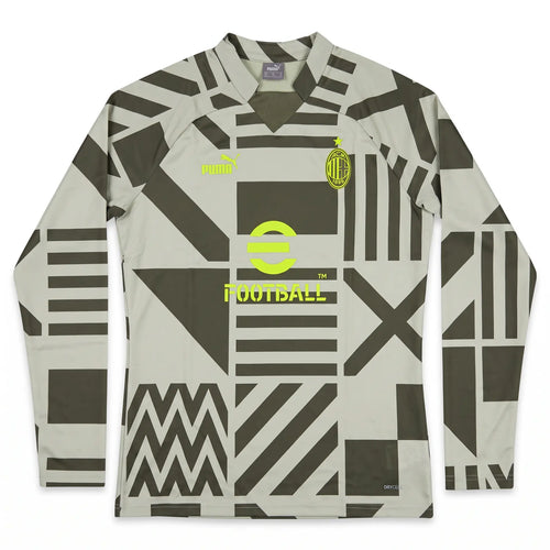AC Milan 2022/23 LS Green Moss Pre-Match Sweat Top front