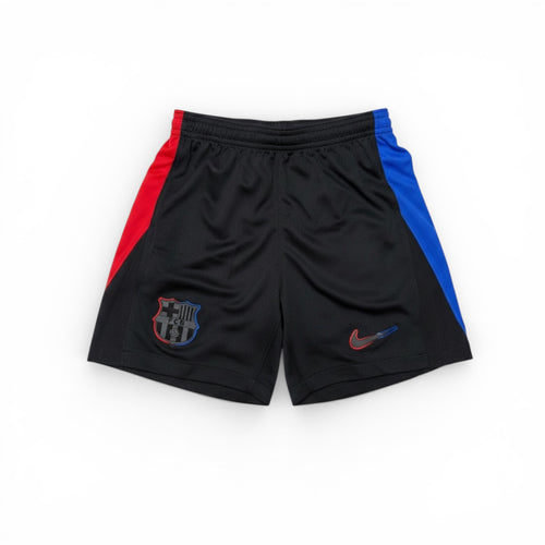 Barcelona 2024/25 Away Football Shorts - black with red and blue side panels