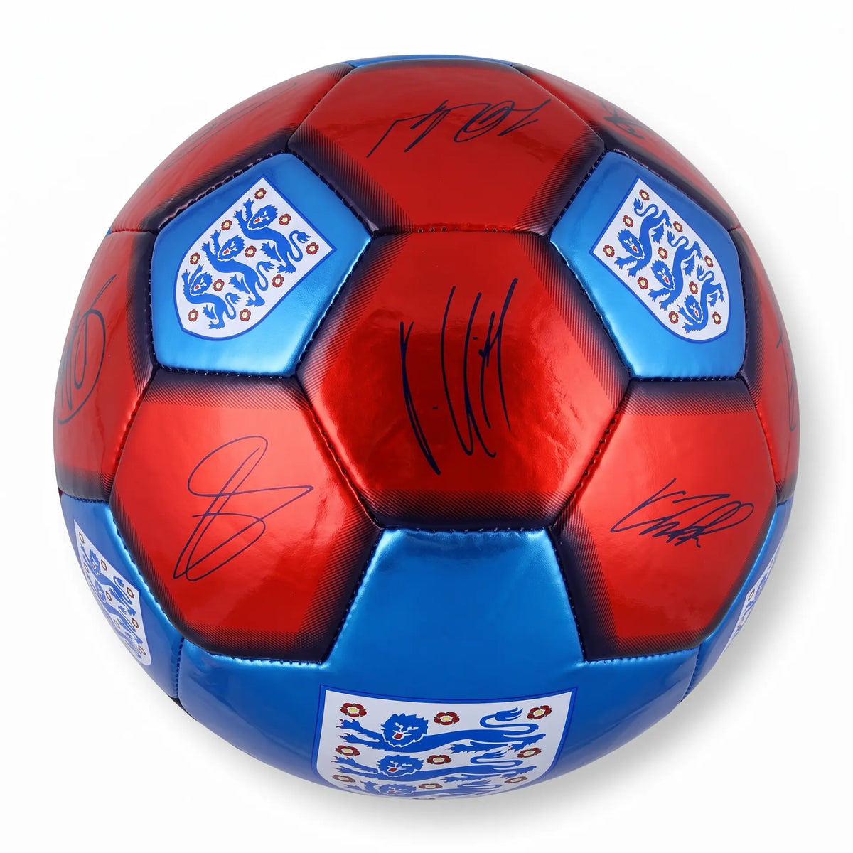 England signature football showing printed squad autographs