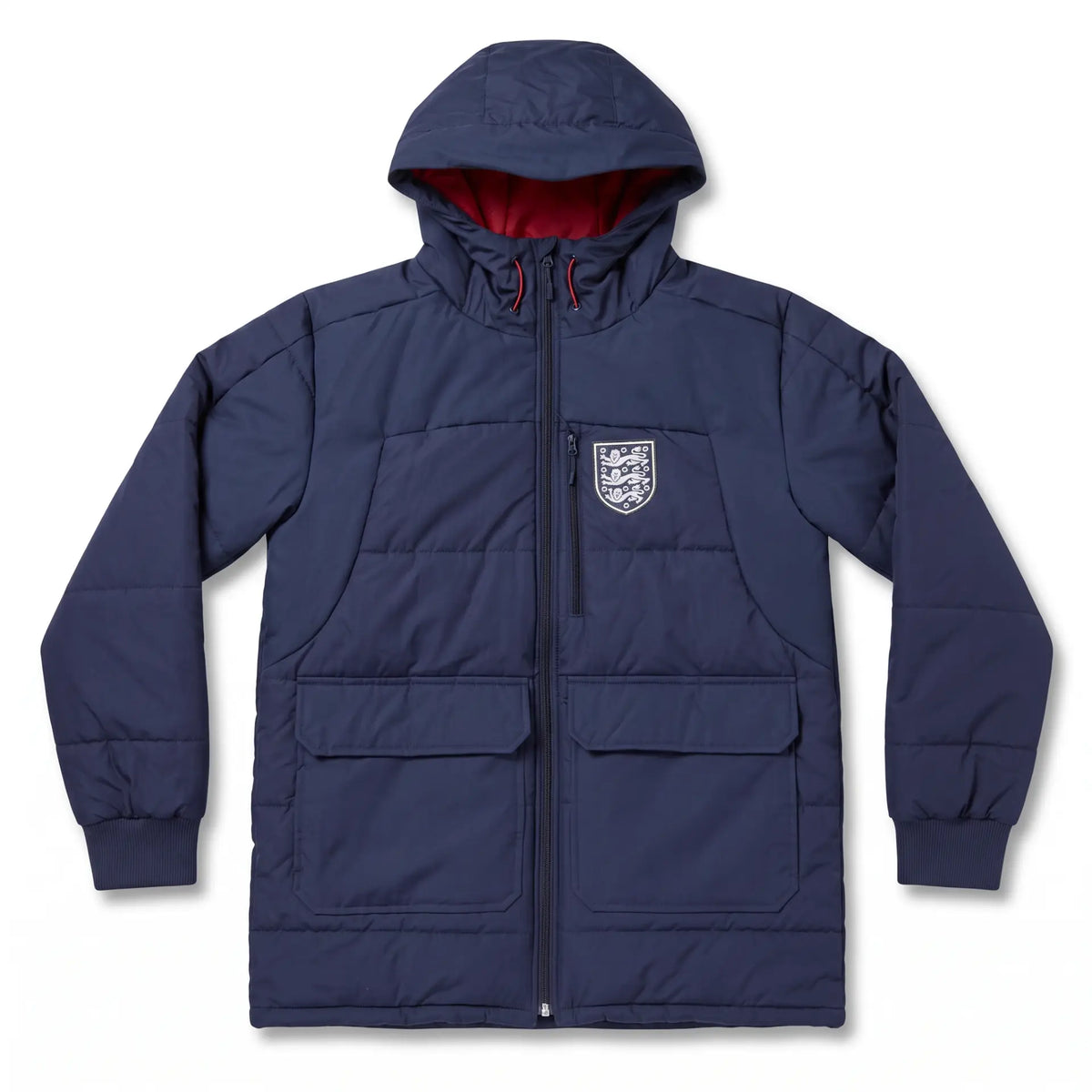 England FanTech Navy Padded Jacket - Front