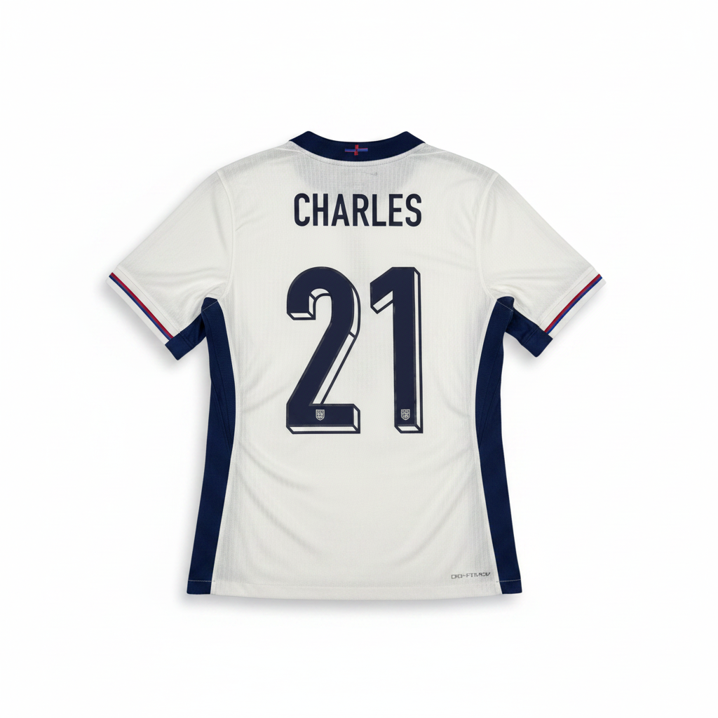 England Women 2023/24 Home Football Shirt - CHARLES 21 - Back