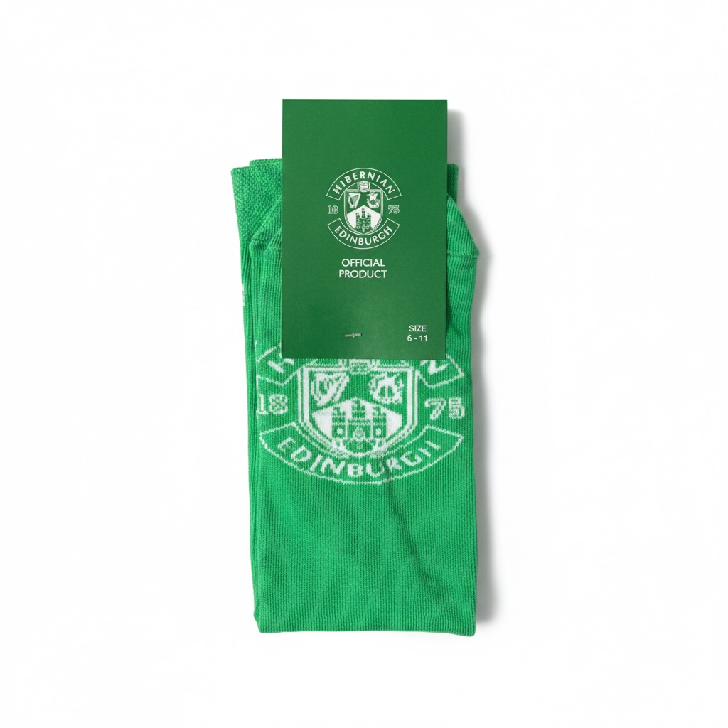 Hibernian Green Socks packaging