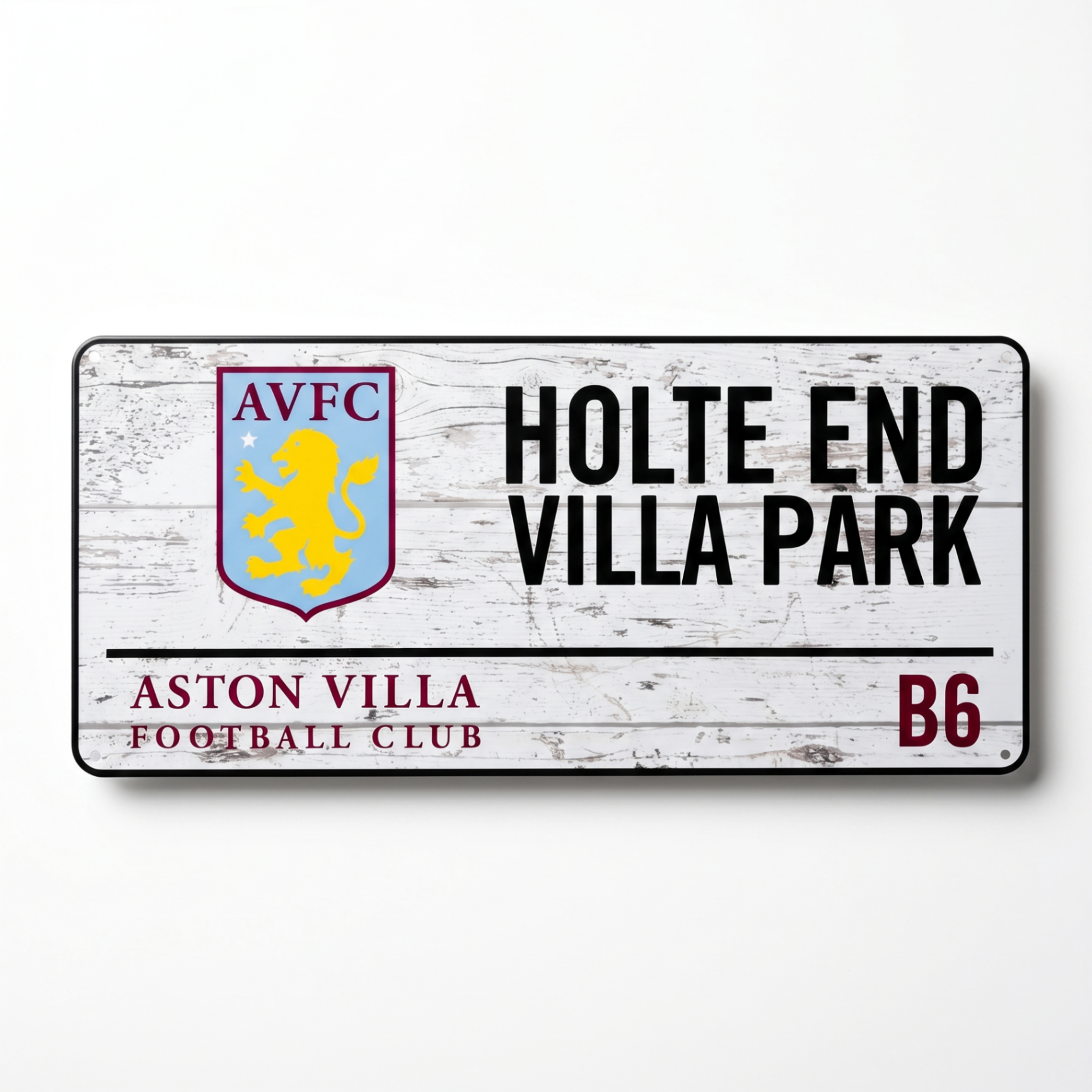 Aston Villa Retro Crest Street Sign - front flat lay