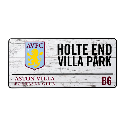 Aston Villa Retro Crest Street Sign - front flat lay