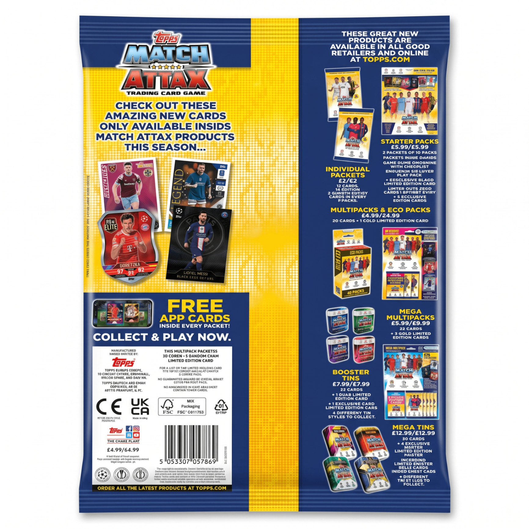 Topps Match Attax 2022/23 Multipack back