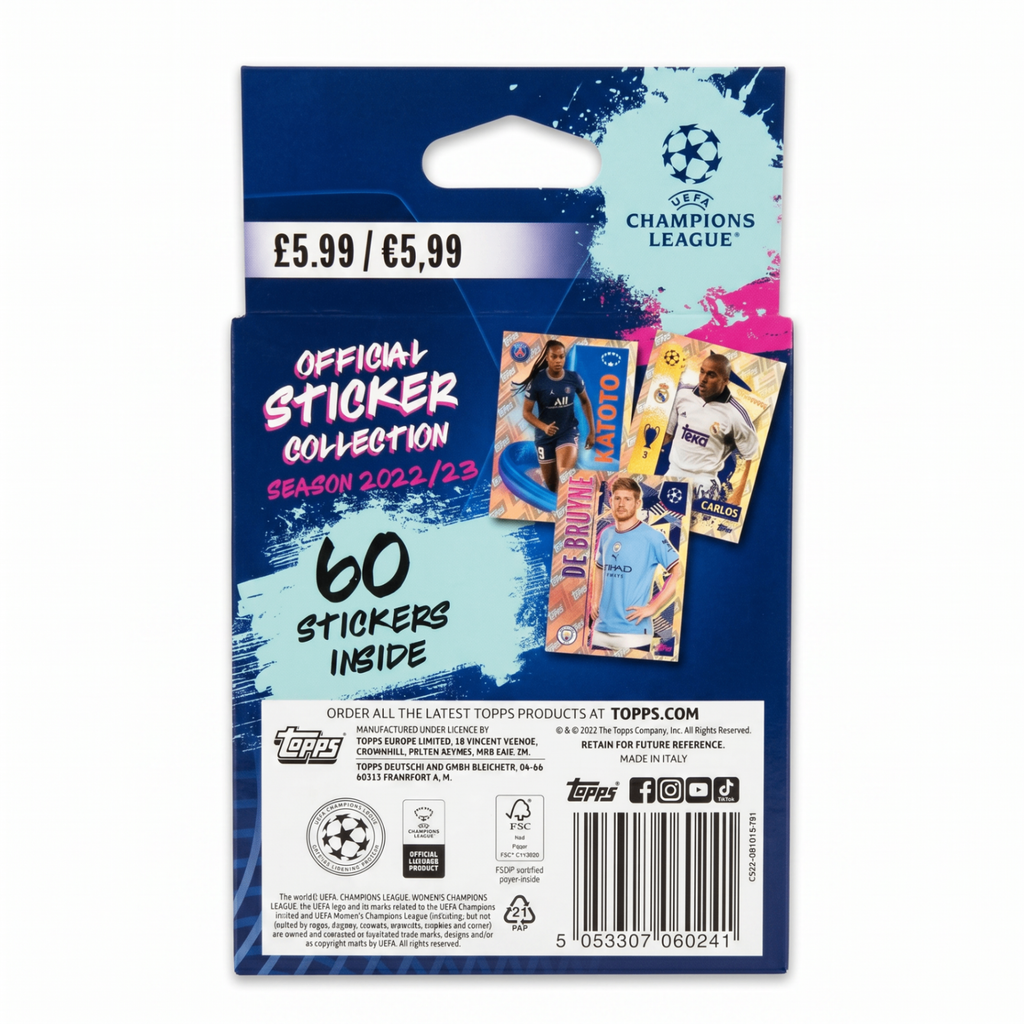 Topps UCL 2022/23 Sticker Booster Pack - back