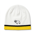 Derby County White Skull Uncuffed Beanie front view