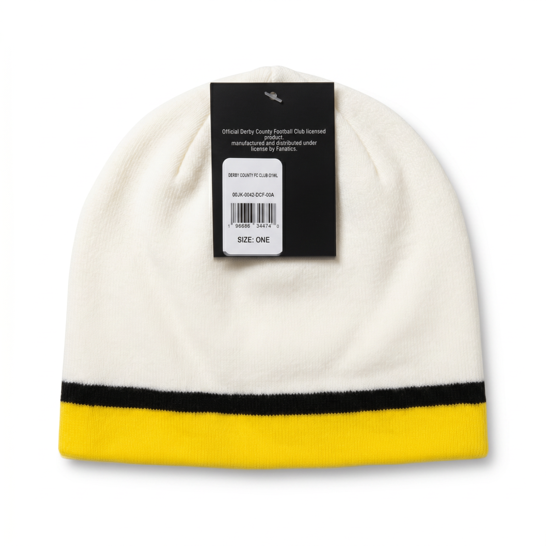 Derby County White Skull Uncuffed Beanie back view