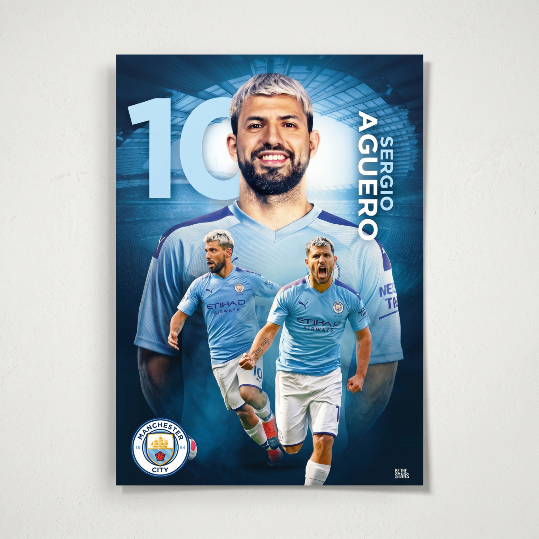 Manchester City 2019-20 Sergio Aguero A2 Poster - wall display