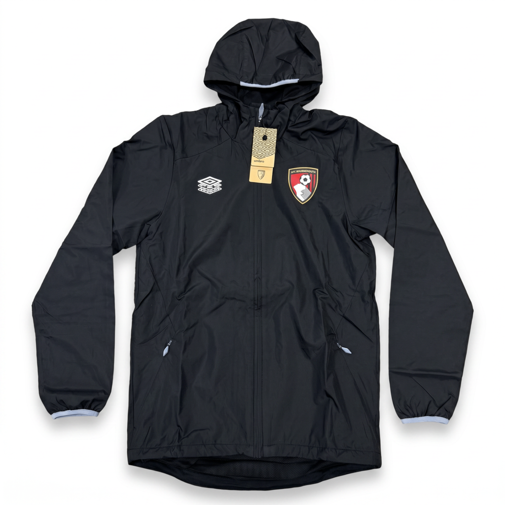 AFC Bournemouth 2024/25 Black Shower Jacket - Front