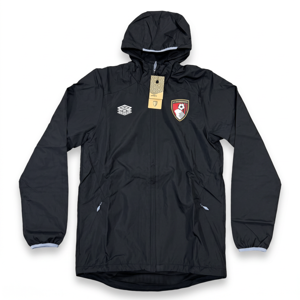 AFC Bournemouth 2024/25 Black Shower Jacket - Front