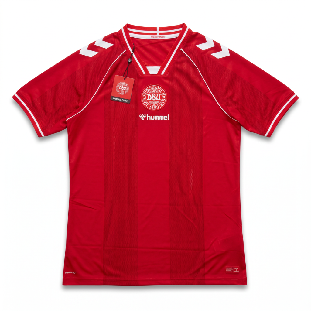 Denmark 2026 Home Football Shirt - front with tags