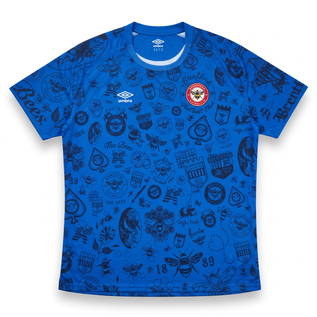Brentford Tattoo Special Edition Blue Shirt - Front