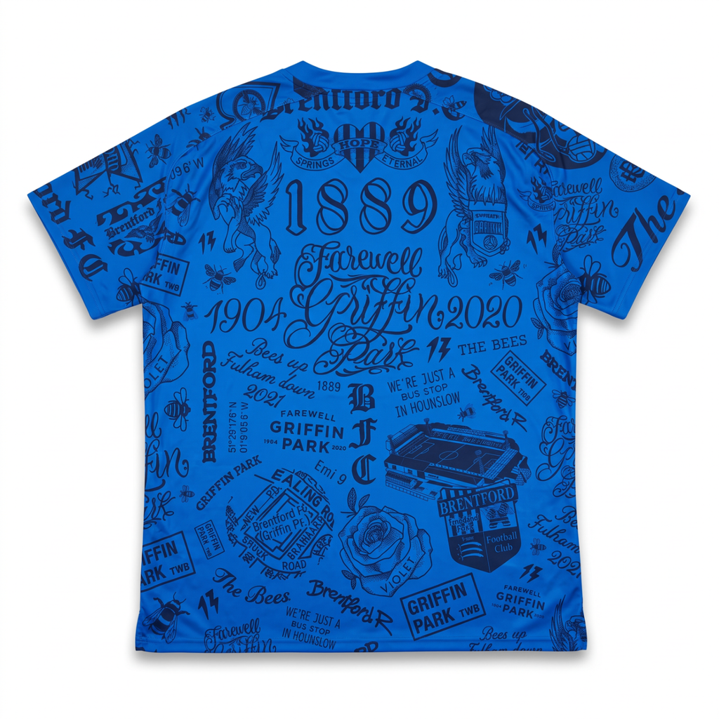 Brentford Tattoo Special Edition Blue Shirt - Back