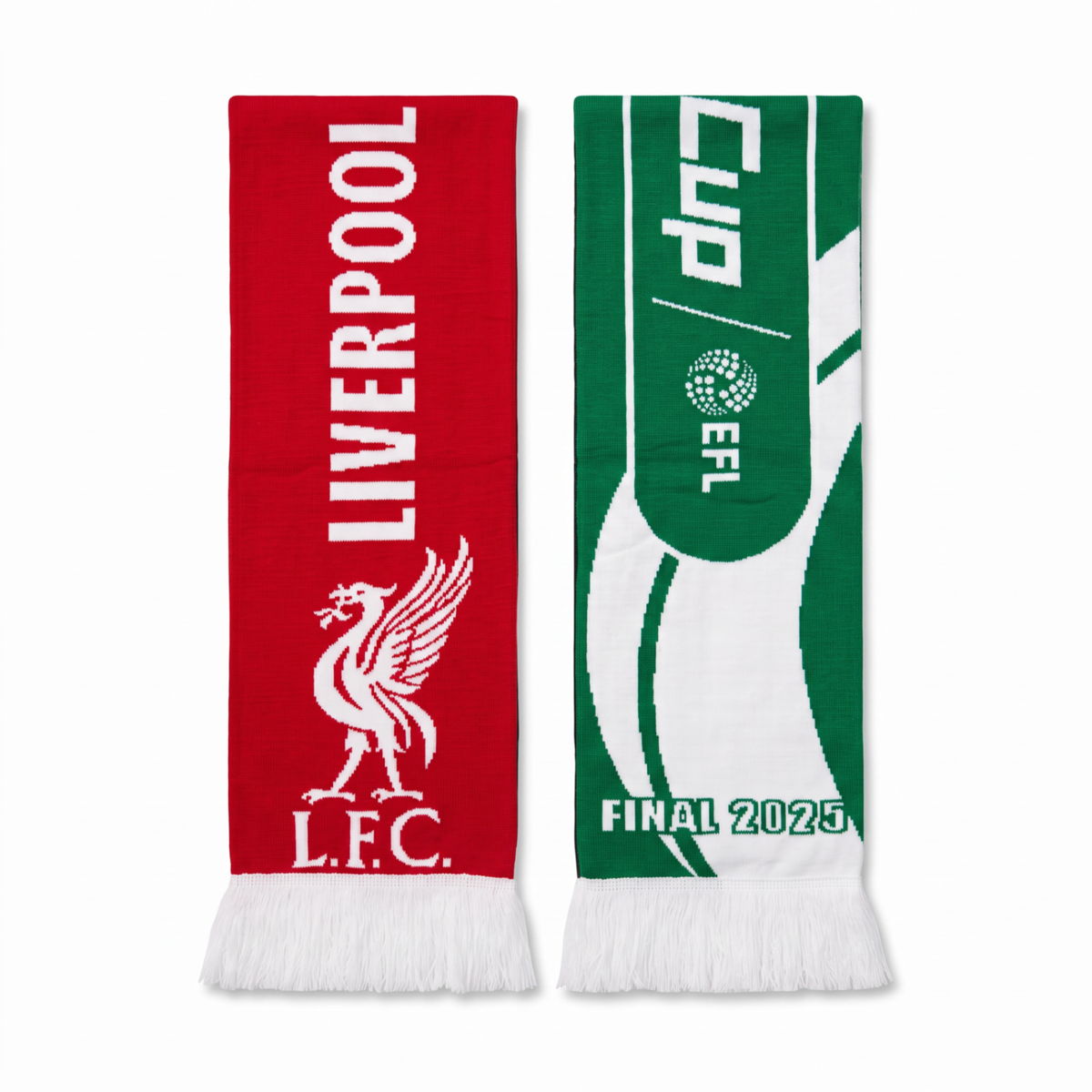 Newcastle United vs Liverpool Carabao Cup Final scarf reverse - Liverpool side and EFL Cup Final 2025