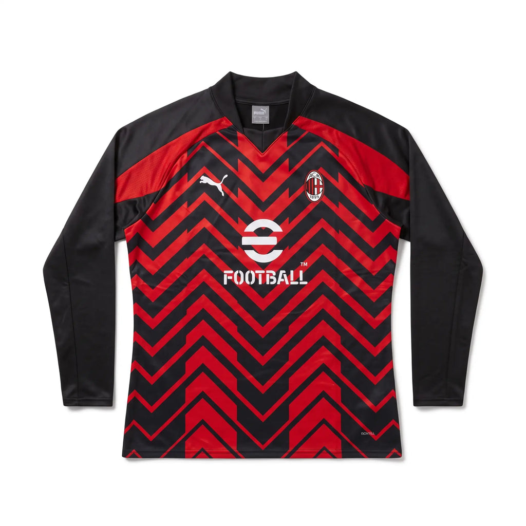 AC Milan 2023/24 LS Red Pre-Match Sweat Top - Front