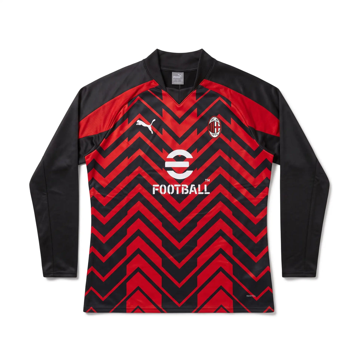 AC Milan 2023/24 LS Red Pre-Match Sweat Top - Front