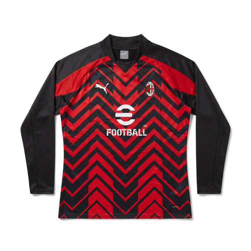 AC Milan 2023/24 LS Red Pre-Match Sweat Top - Front