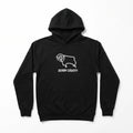 Derby County black logo hoodie front