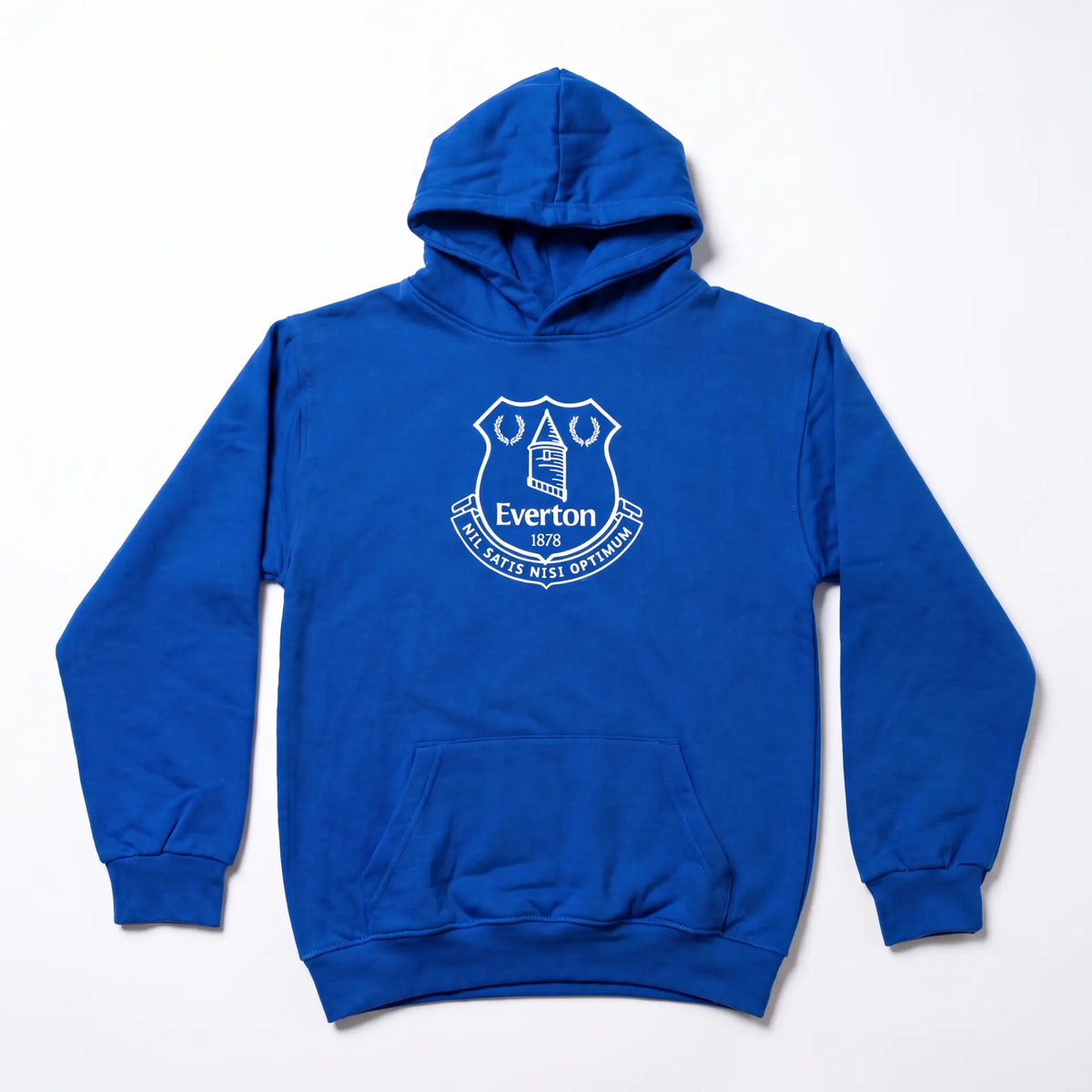 Everton blue crest logo kids hoodie front