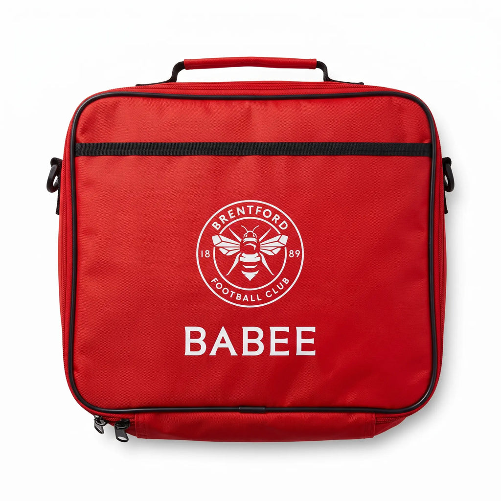 Brentford BABEE red lunch bag front with club crest
