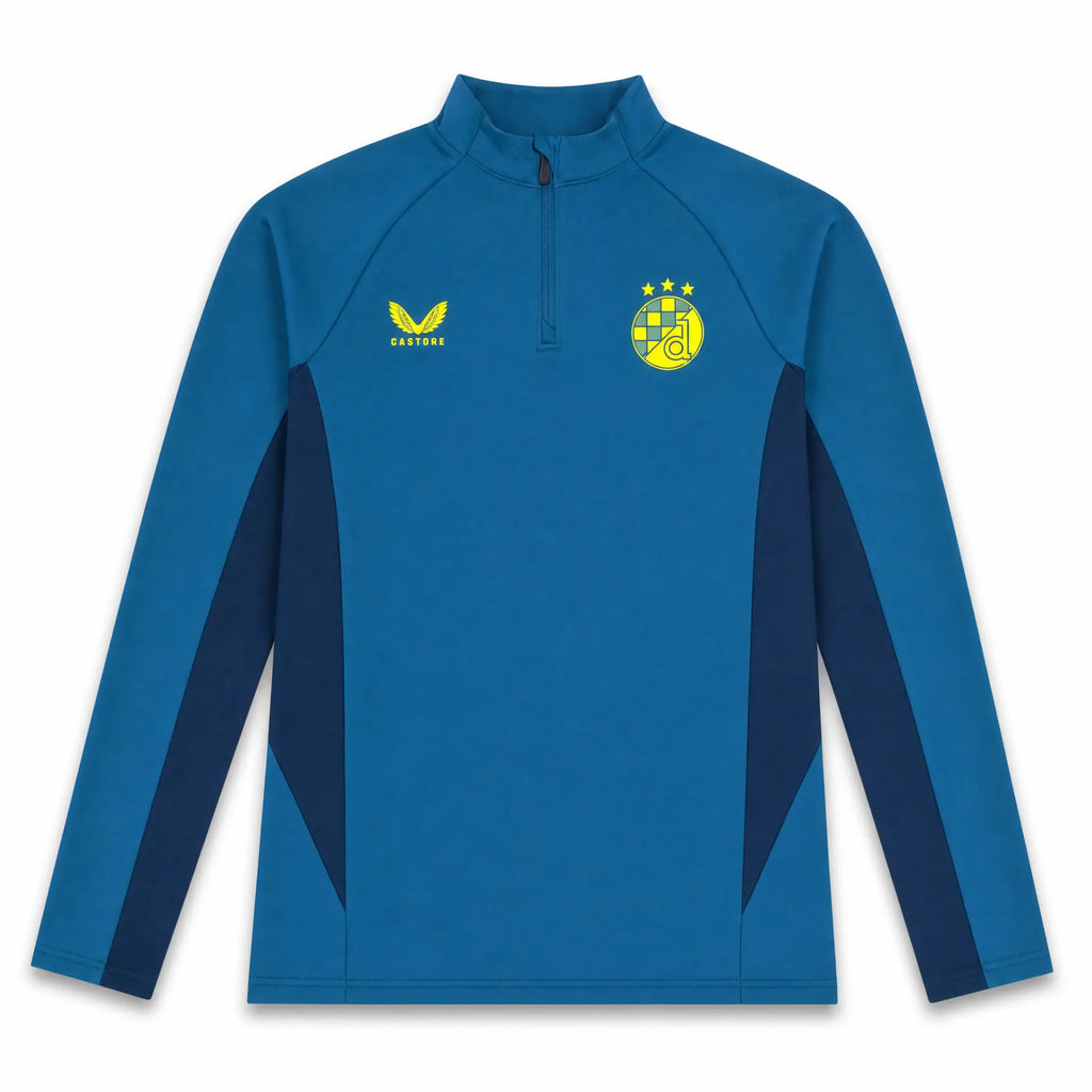 Dinamo Zagreb ink blue Castore kids quarter zip training top front