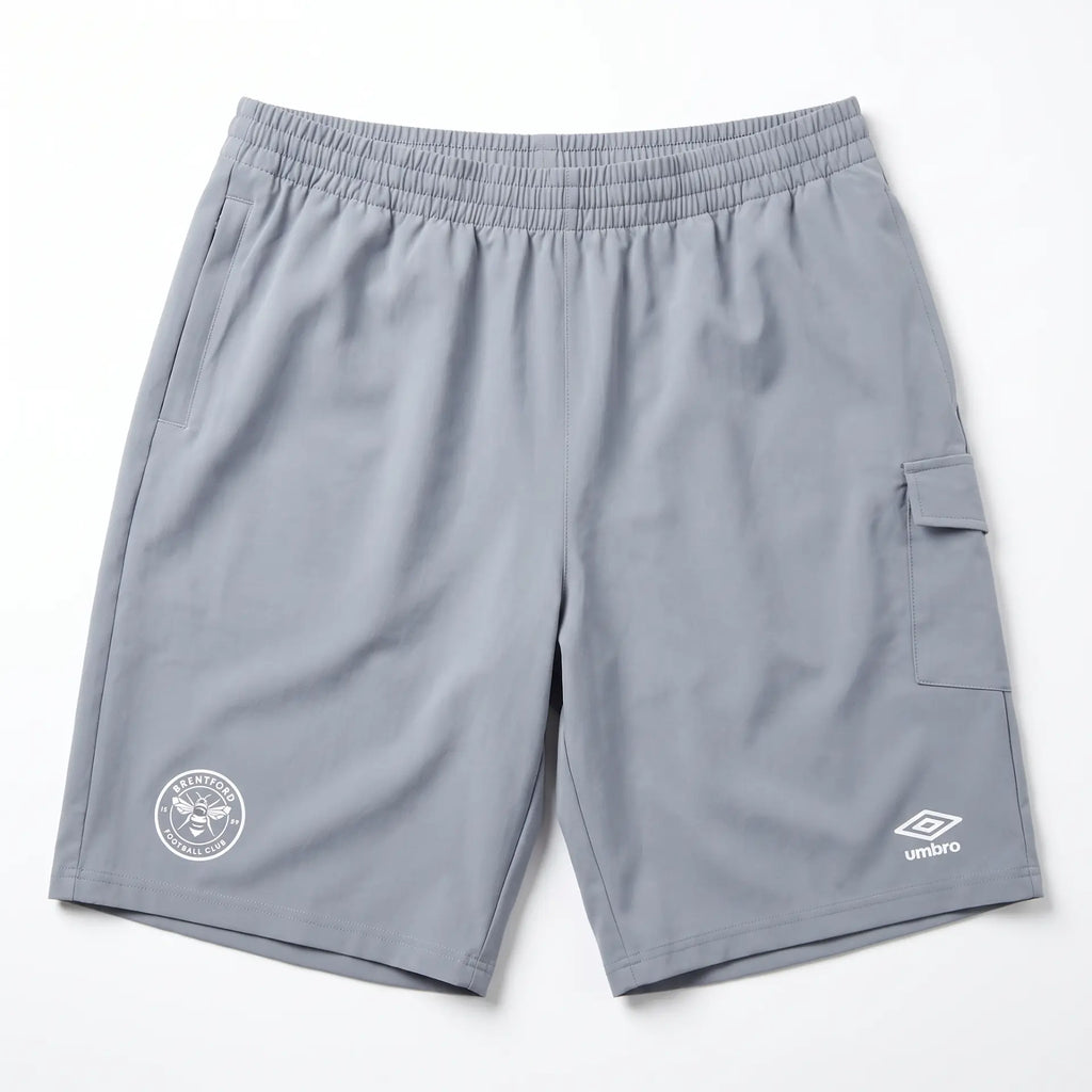 Brentford Flint Grey Presentation Woven Shorts front