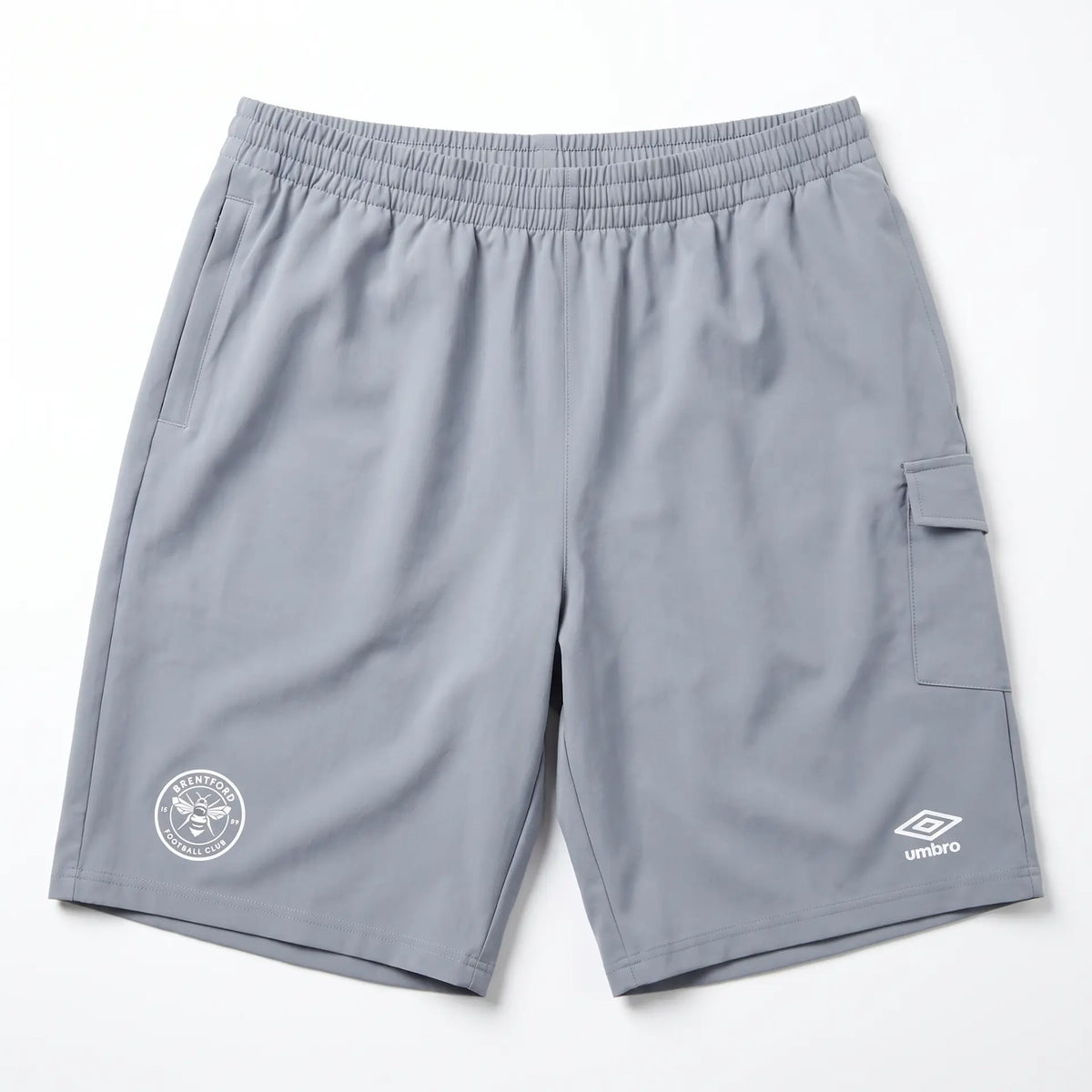 Brentford Flint Grey Presentation Woven Shorts front