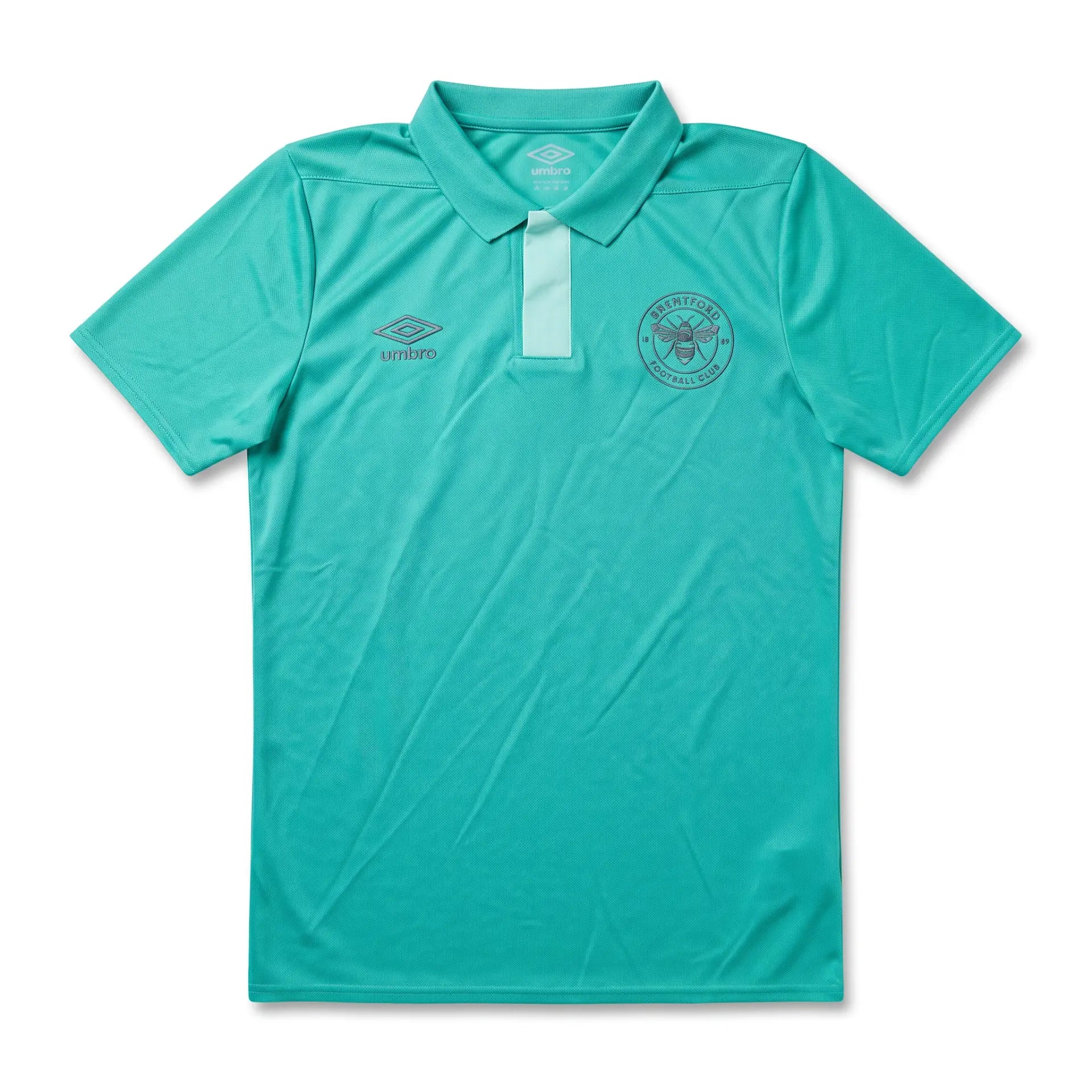 Brentford Aqua Haze Training Polo Shirt front