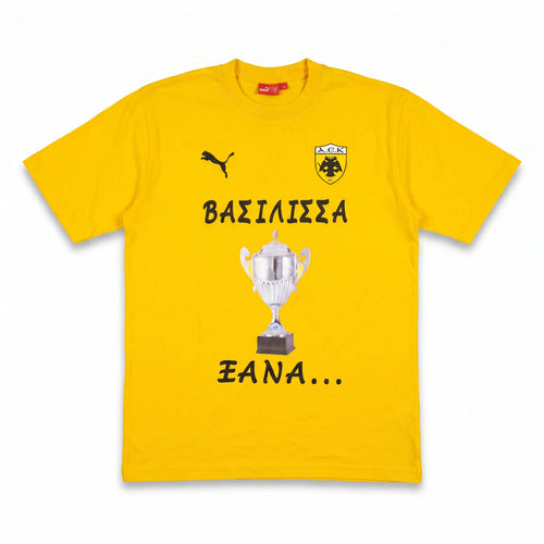 AEK Athens Retro Yellow T-Shirt - Front