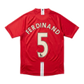Manchester United 2007/08 Home Football Shirt - Ferdinand 5 - 14-15 Years back view