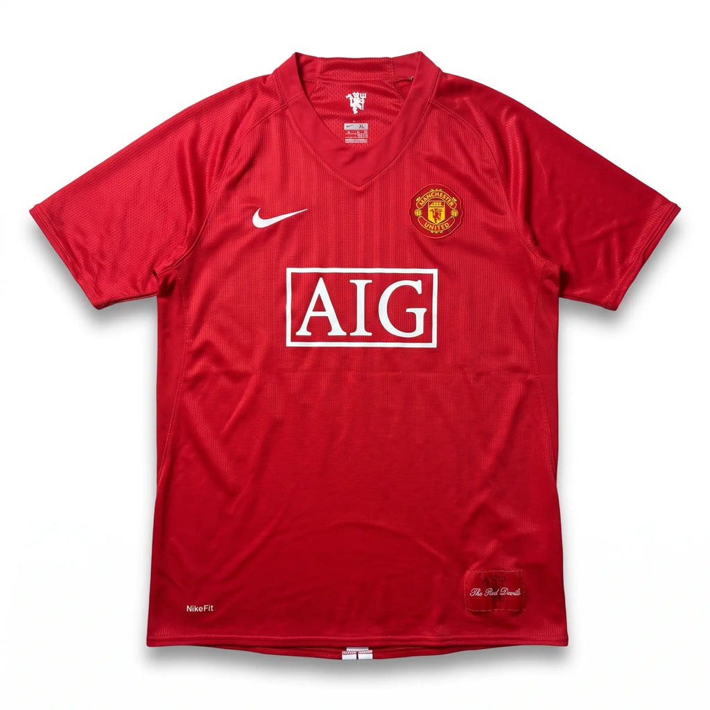 Manchester United 2007/08 Home Football Shirt - Ferdinand 5 - 14-15 Years front view