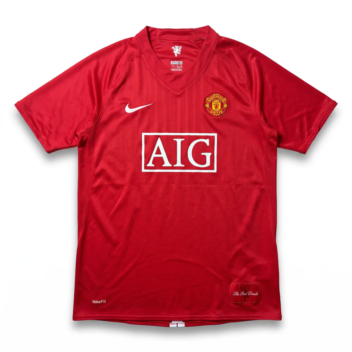 Manchester United 2007/08 Home Football Shirt - Ferdinand 5 - 14-15 Years front view