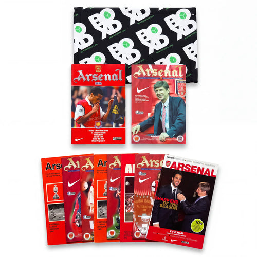Arsenal Retro Programmes Mystery Gift Box 10 Pack contents