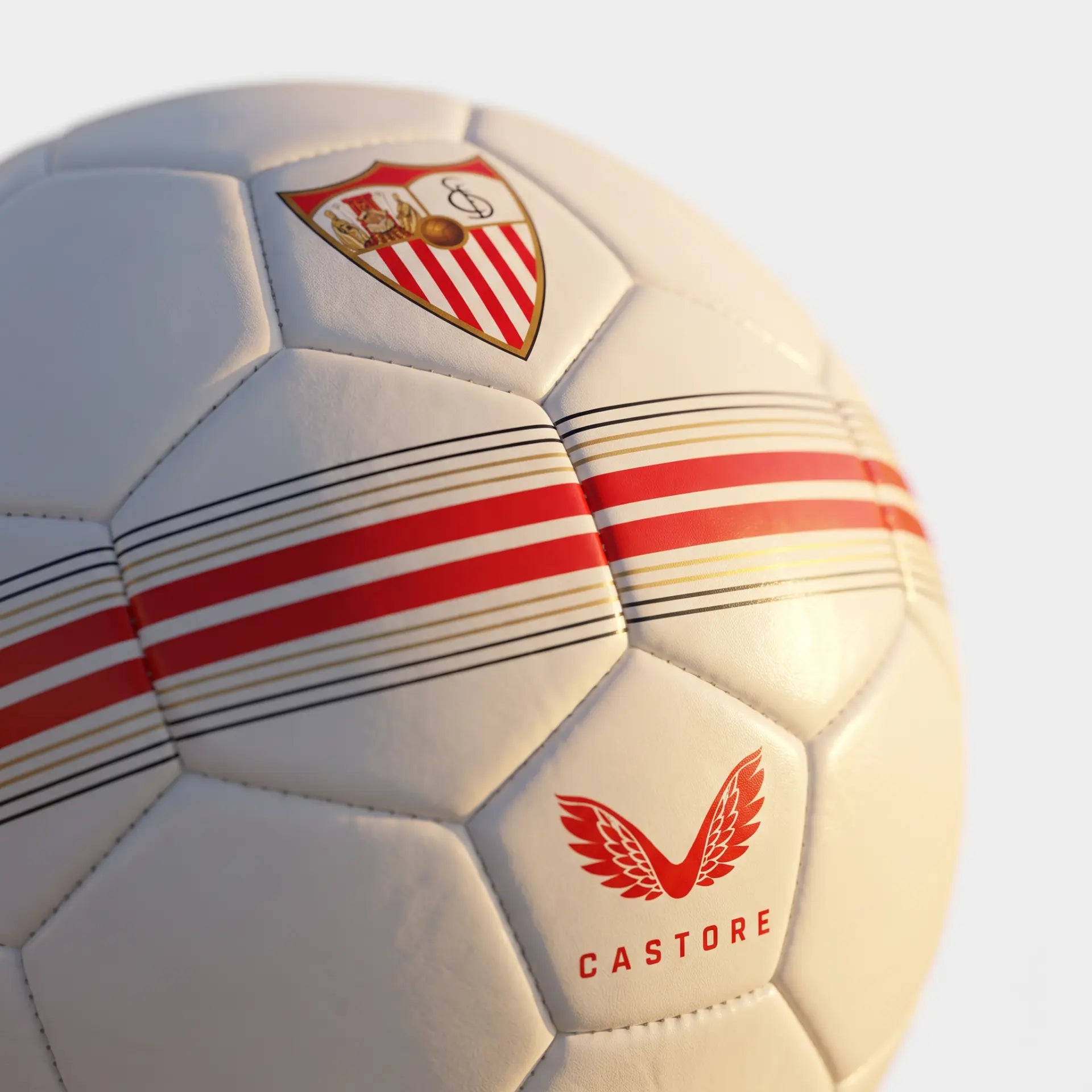 Close-up of Sevilla Castore football stripe detail