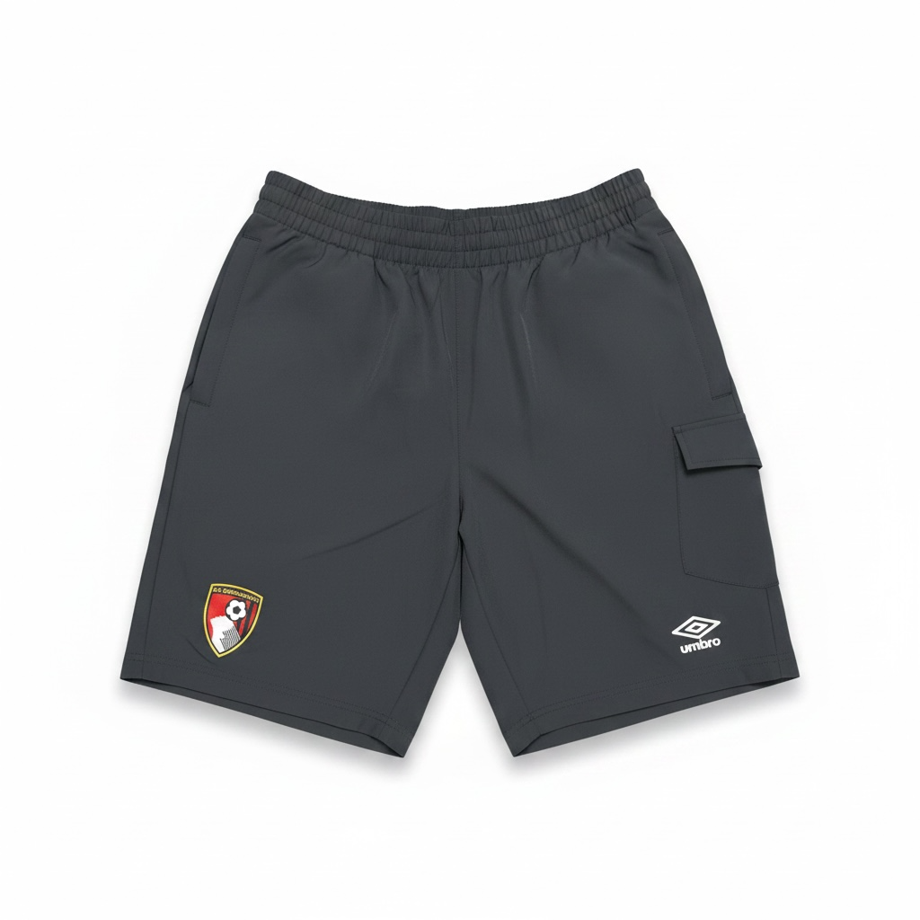 AFC Bournemouth Black Presentation Woven Shorts - front
