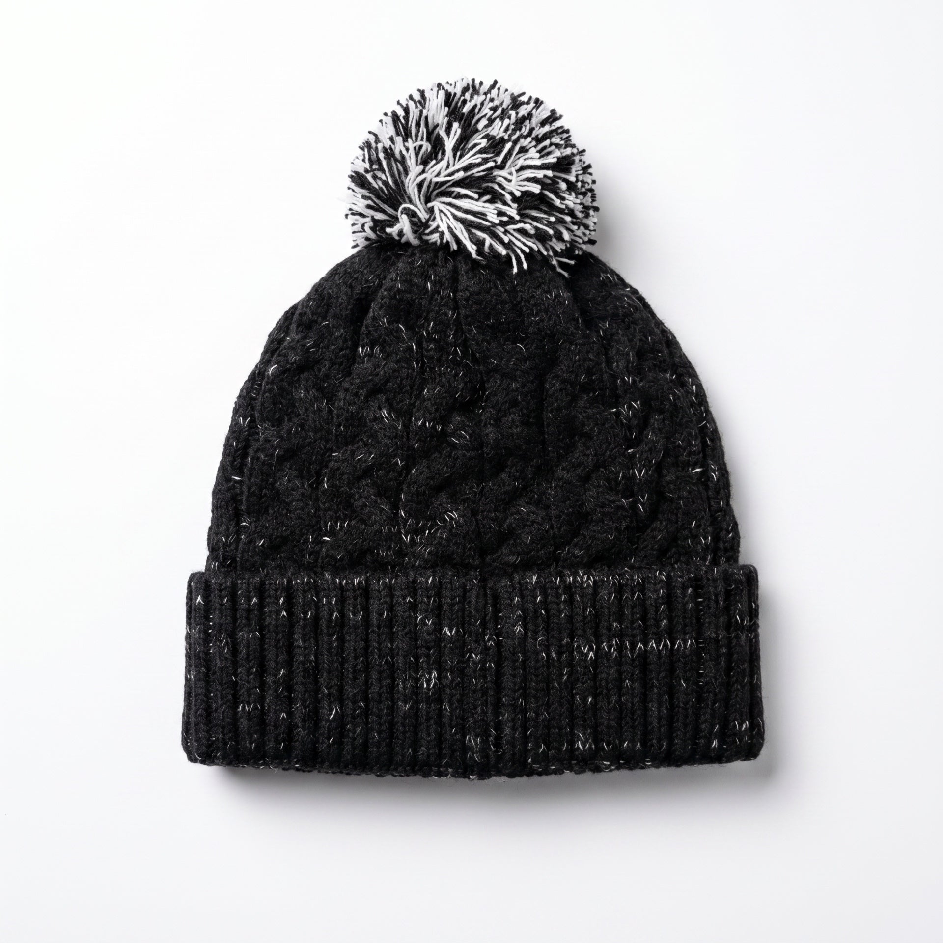 Juventus Black Bobble Knit Hat - back view
